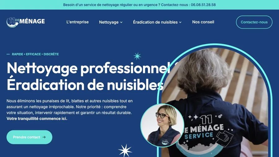 Aperçu du site officiel de 11 de Ménage