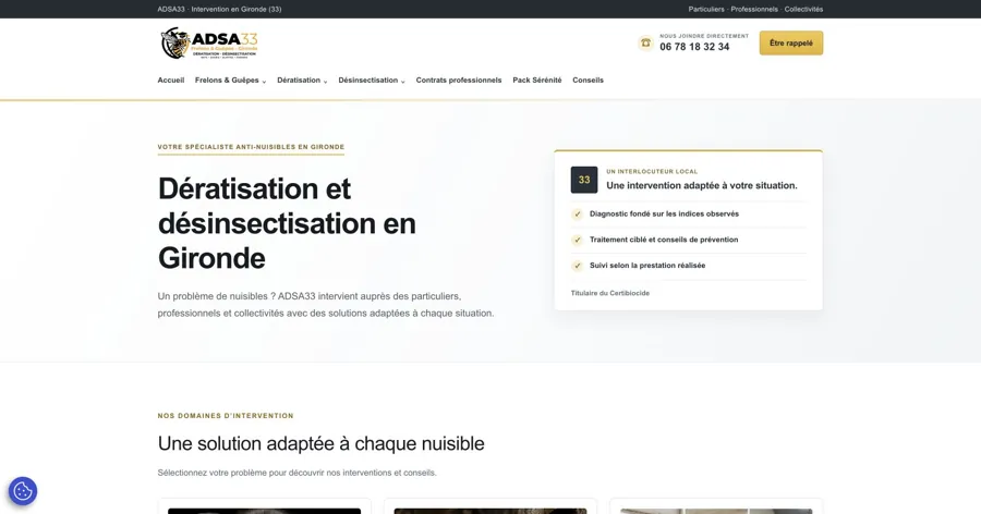 Aperçu du site officiel de ADSA33