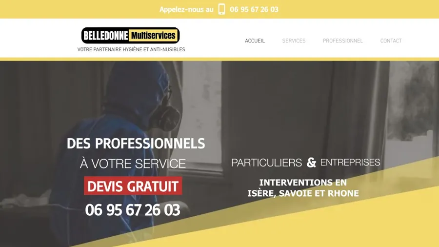 Aperçu du site officiel de Belledonne Multiservices