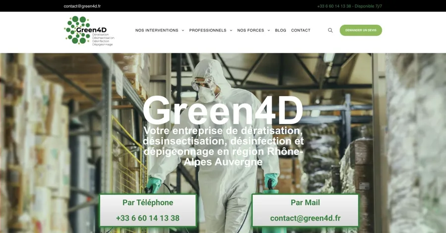 Aperçu du site officiel de Green4D