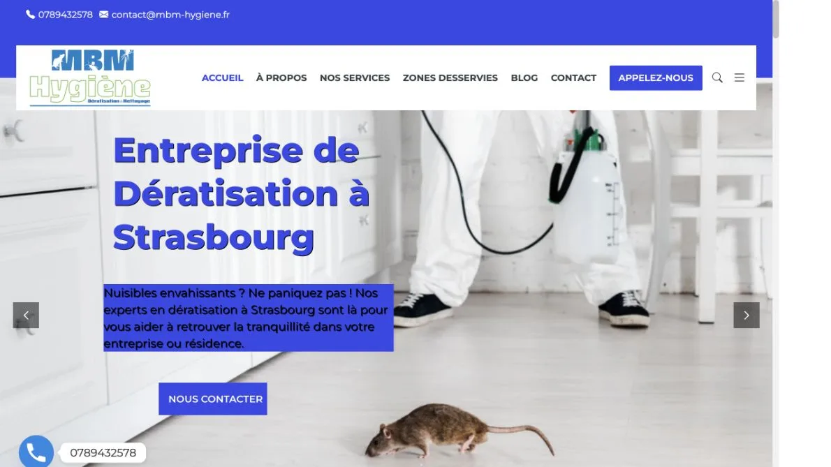 Aperçu du site officiel de MBM Hygiène