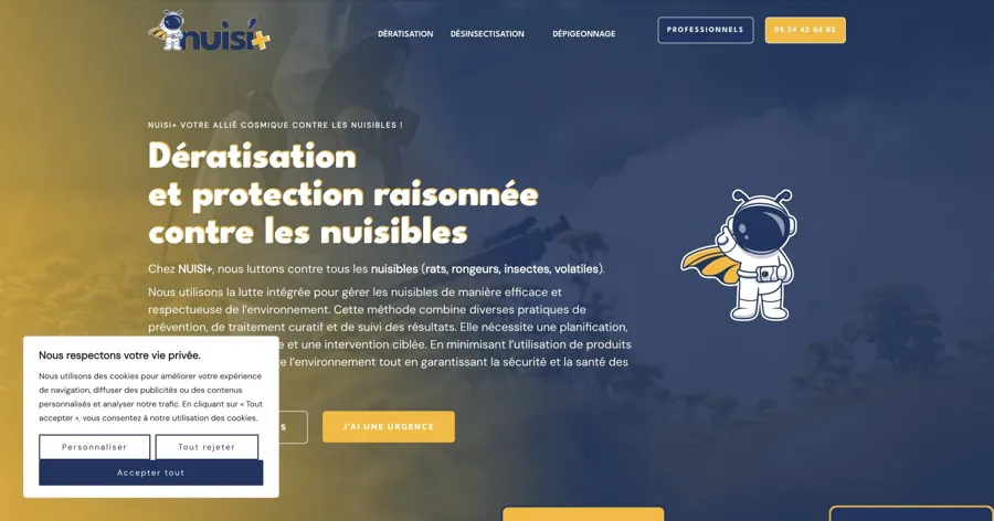 Aperçu du site officiel de Nuisi+