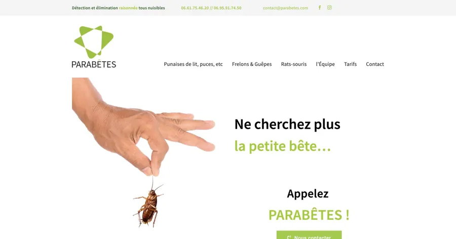 Aperçu du site officiel de Parabêtes