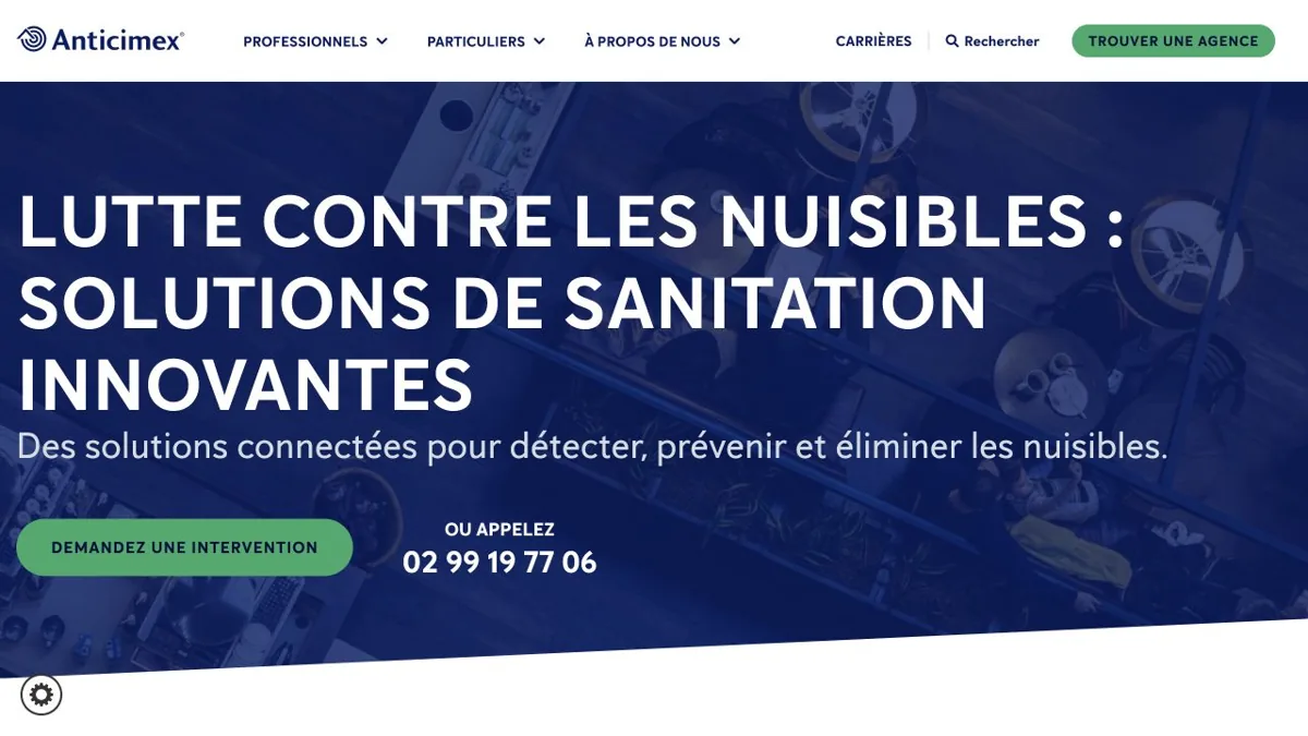 Aperçu du site du réseau Anticimex
