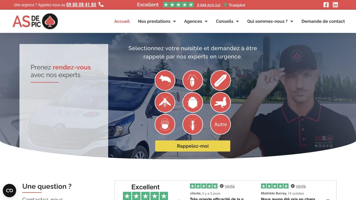 Aperçu du site du réseau AS DE PIC